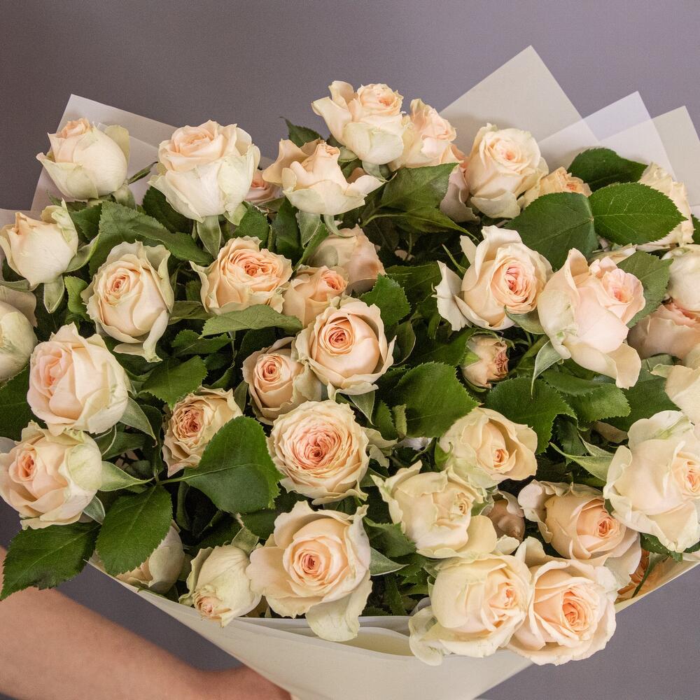 Букет «Персик» – пышные кустовые розы нежно-персикового оттенка Анадырь Чукотский автономный округ