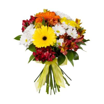 Букет «Красочный фонтан» — яркая симфония из альстромерий, гербер и хризантем Анадырь Чукотский автономный округ