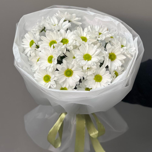 Букет «Ромашковый» – нежные белые хризантемы в деревенском стиле Анадырь Чукотский автономный округ