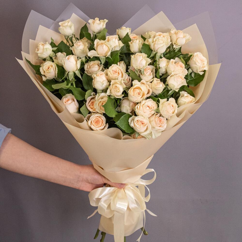 Букет «Персик» – пышные кустовые розы нежно-персикового оттенка Анадырь Чукотский автономный округ