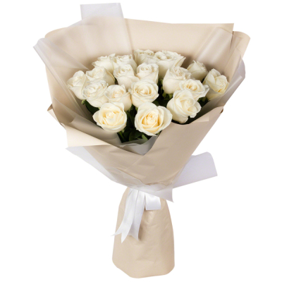 Букет «Эйфория» из 19 белых роз — символ чистой светлой любви Анадырь Чукотский автономный округ