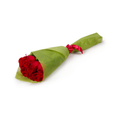 Букет из 7 красных роз в фетре