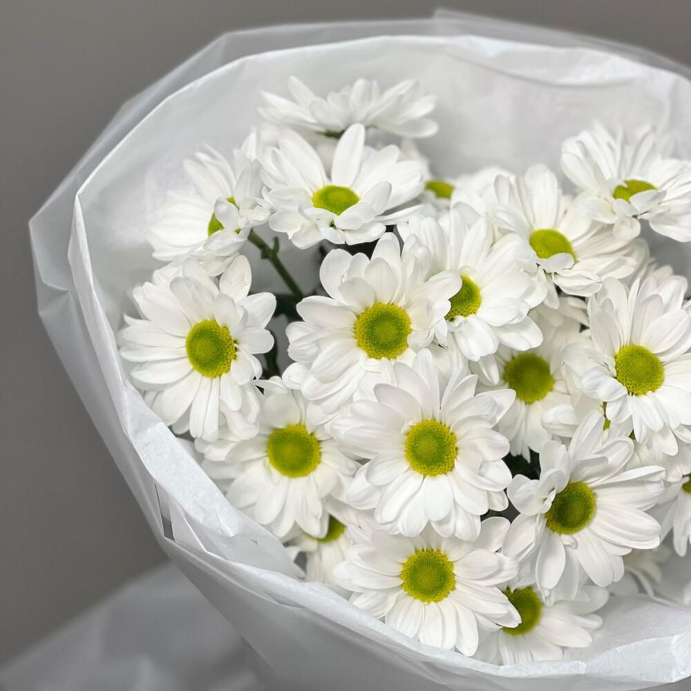 Букет «Ромашковый» – нежные белые хризантемы в деревенском стиле Анадырь Чукотский автономный округ