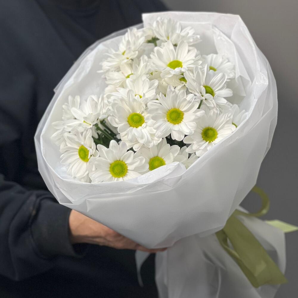 Букет «Ромашковый» – нежные белые хризантемы в деревенском стиле Анадырь Чукотский автономный округ