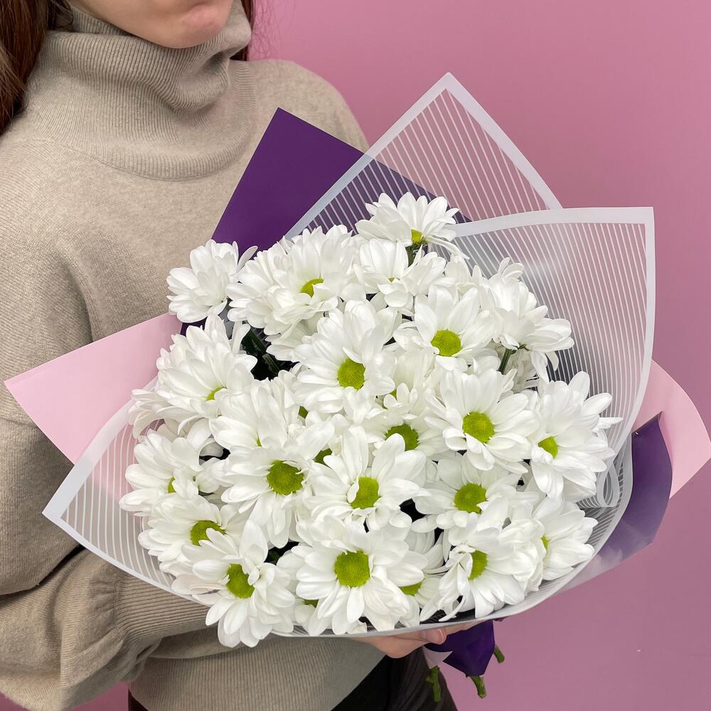 Букет «Весеннее настроение» – свежесть белых хризантем Анадырь Чукотский автономный округ