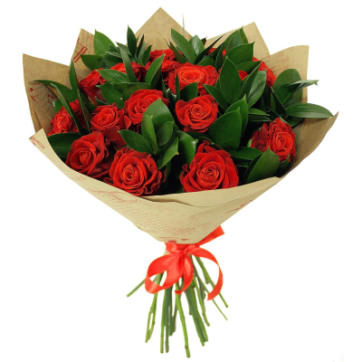 Букет «Фейерверк чувств» – 15 красных эквадорских роз для ярких признаний Анадырь Чукотский автономный округ