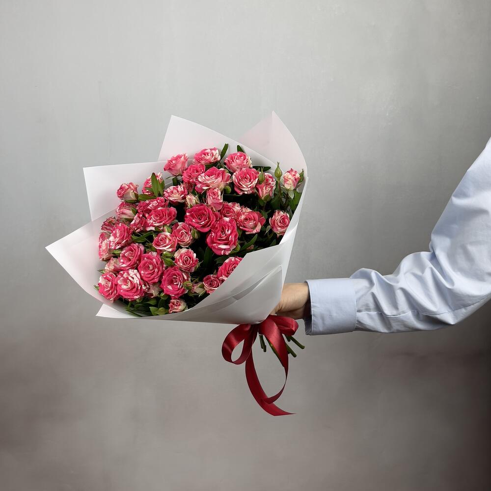 Букет «Фейерверк» – 9 пышных кустовых роз в огненной палитре Анадырь Чукотский автономный округ