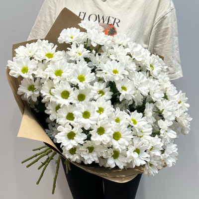 Букет «Летняя свежесть» – дыхание лета в белых хризантемах Анадырь Чукотский автономный округ