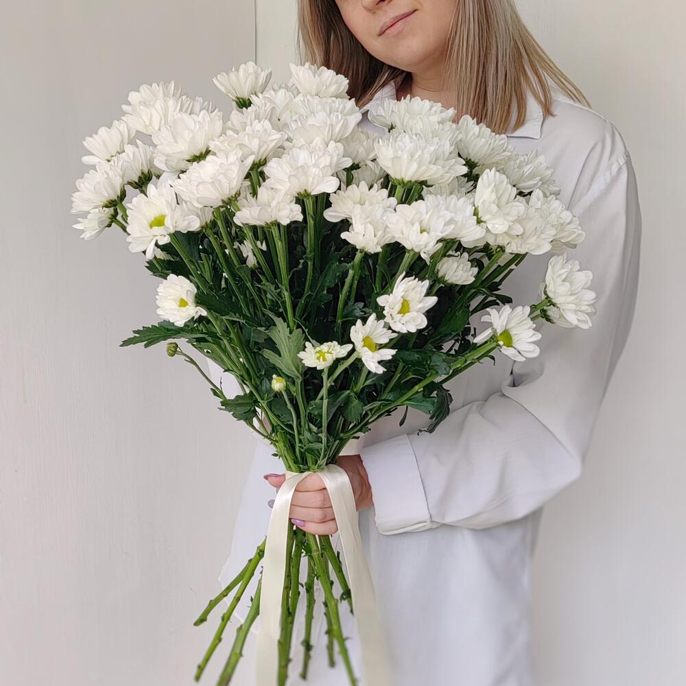 Букет «Ромашка» — свежесть белых хризантем в деревенском стиле Анадырь Чукотский автономный округ