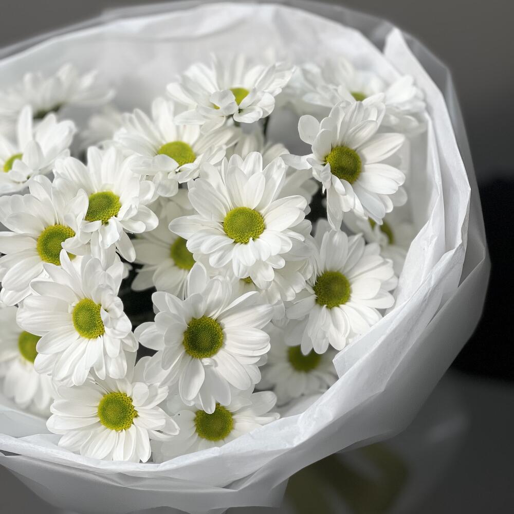 Букет «Ромашковый» – нежные белые хризантемы в деревенском стиле Анадырь Чукотский автономный округ