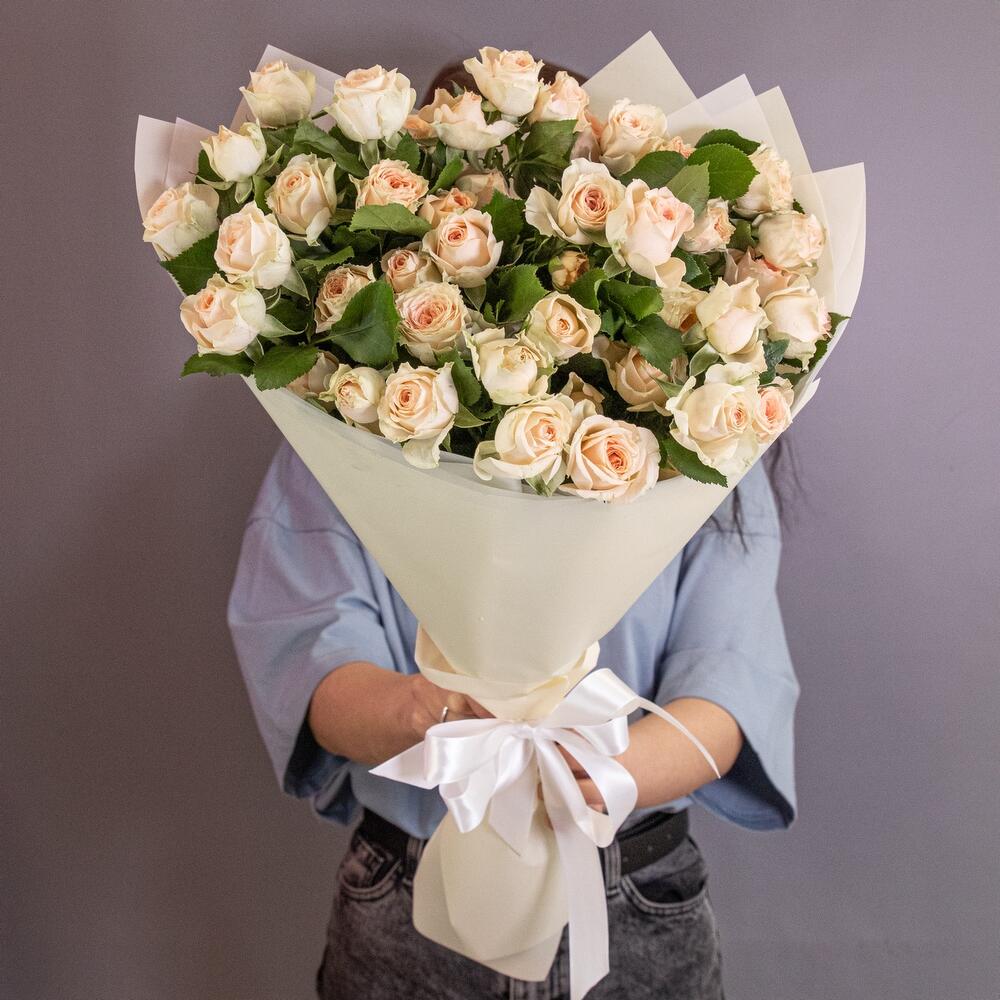Букет «Персик» – пышные кустовые розы нежно-персикового оттенка Анадырь Чукотский автономный округ