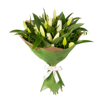Нежный букет из лилий с фисташкой – элегантность в каждой детали Анадырь Чукотский автономный округ