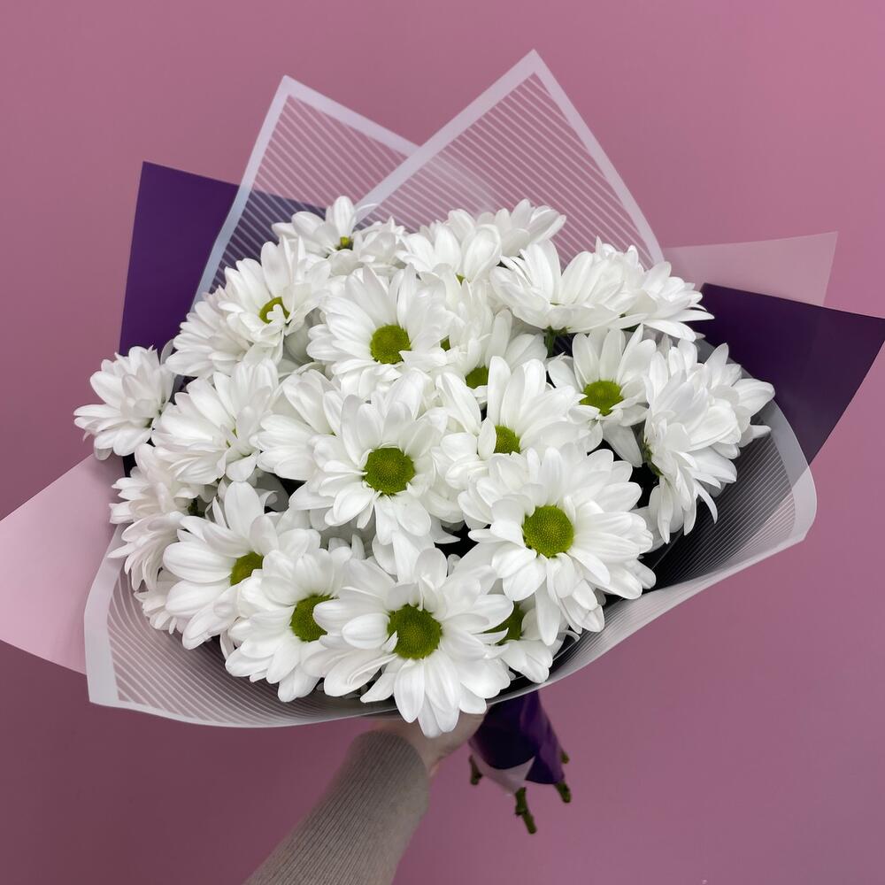 Букет «Весеннее настроение» – свежесть белых хризантем Анадырь Чукотский автономный округ
