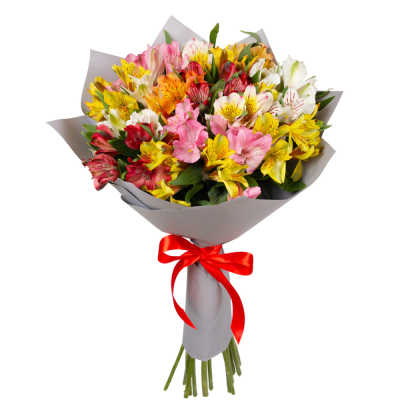 Букет «Рассвет» из разноцветных альстромерий Анадырь Чукотский автономный округ