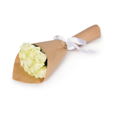 Букет из белых роз в крафте Анадырь Чукотский автономный округ