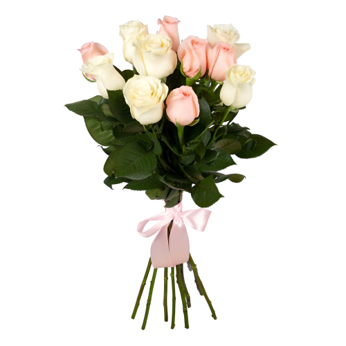 Букет из розовых и белых роз Анадырь Чукотский автономный округ
