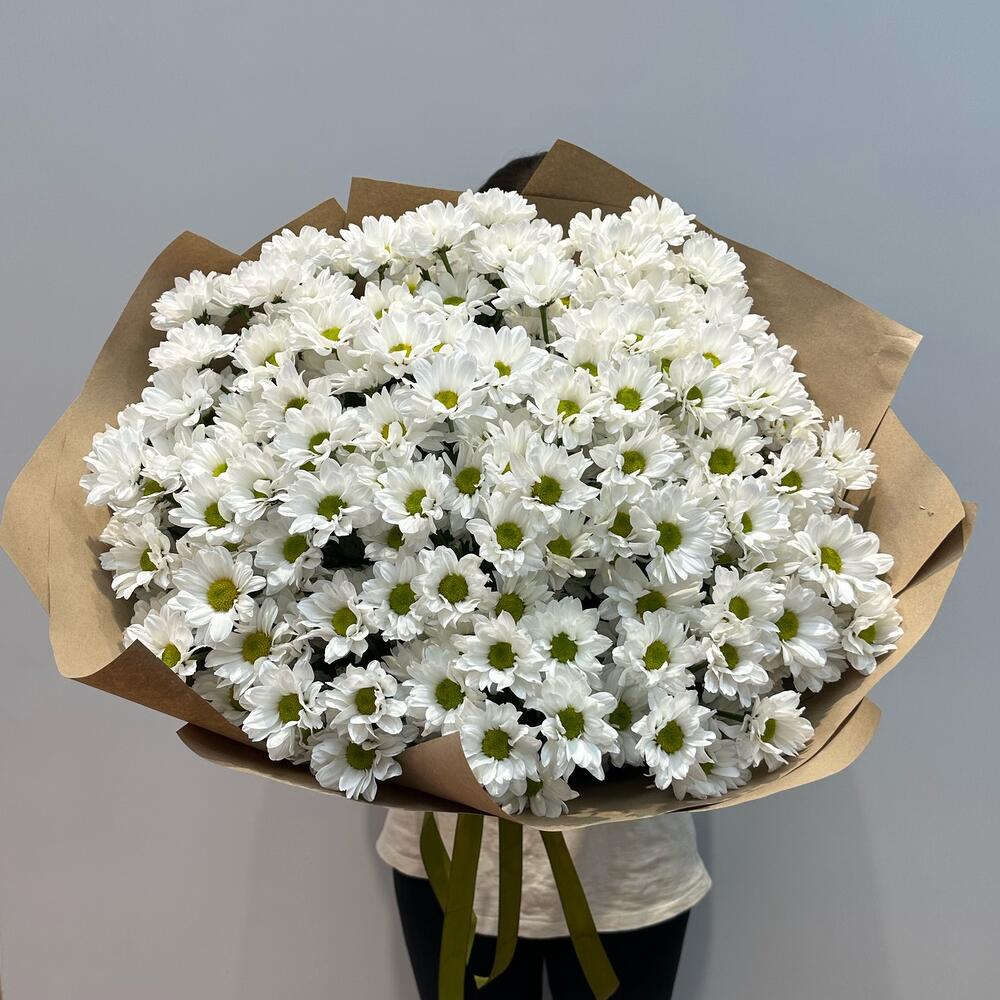 Букет «21 ромашка» – нежные белые кустовые хризантемы в натуральном стиле Анадырь Чукотский автономный округ