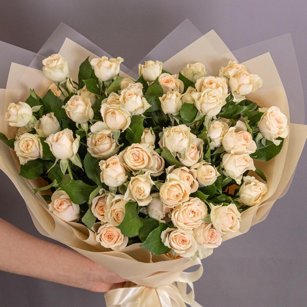 Букет «Персик» – пышные кустовые розы нежно-персикового оттенка Анадырь Чукотский автономный округ