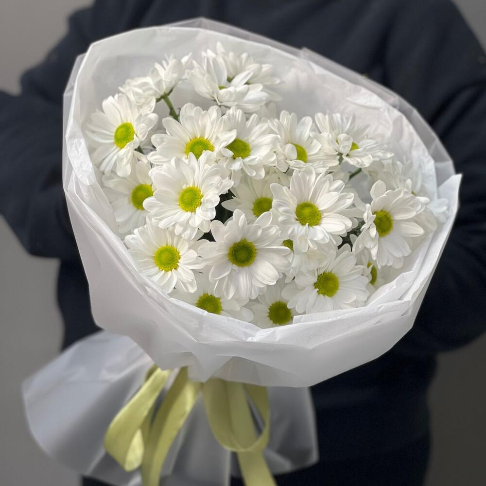 Букет «Ромашковый» – нежные белые хризантемы в деревенском стиле Анадырь Чукотский автономный округ